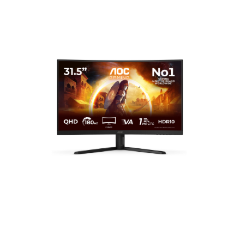 AOC , CQ32G4VE , 31.5 , VA , QHD , 16:9 , 180 Hz , 1 ms , 2560 x 1440 pixels , 300 cd/m² , HDMI ports quantity 2