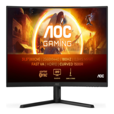 AOC CQ32G4VE , 31.5 , VA , QHD , 16:9 , 180 Hz , 1 ms , 2560 x 1440 pixels , 300 cd/m² , HDMI ports quantity 2