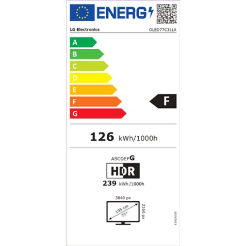 LG , OLED77C31LA , 77 (195 cm) , Smart TV , WebOS 23 , 4K UHD OLED