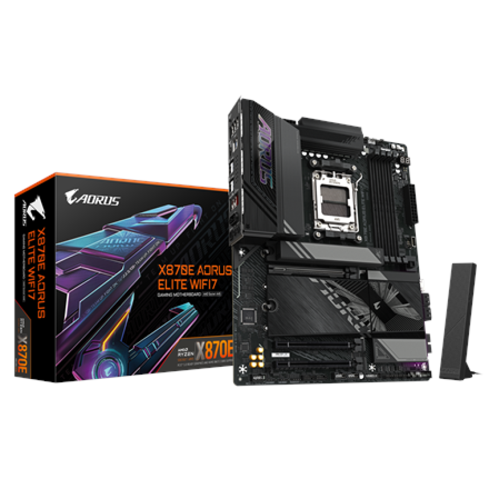 Gigabyte X870E A ELITE WIFI7 , Processor family AMD , Processor socket AM5 , DDR5 , Supported hard disk drive interfaces SATA, M.2 , Number of SATA connectors 4