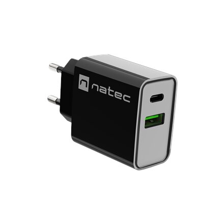 Natec Ribera USB Charger, 1xUSB-A, 1x USB-C, 20 W , NUC-2062