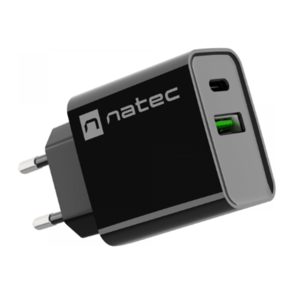 Natec Ribera USB Charger, 1xUSB-A, 1x USB-C, 20 W , NUC-2062