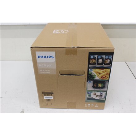 SALE OUT. , Philips Dual Basket Airfryer , NA551/00 5000 Series , Power 2750 W , Capacity 9 L , RapidAir Plus and Air Steam , Black , DAMAGED PACKAGING