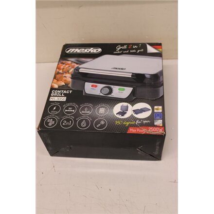 SALE OUT. Mesko MS 3050 Grill, Contact, Power 1800 W, Black/Stainless steel , Mesko , Grill , MS 3050 , Contact grill , 1800 W , Black/Stainless steel , DAMAGED PACKAGING