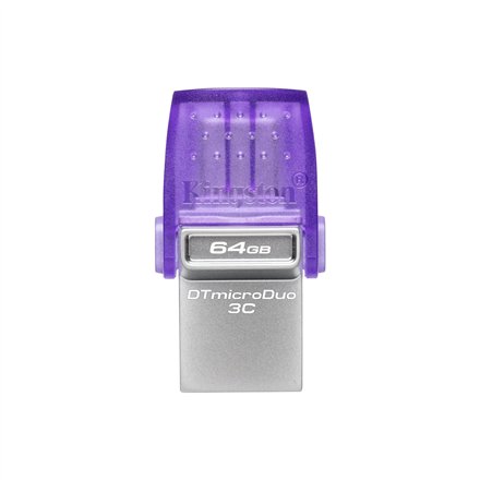 Kingston , DataTraveler , DT Micro Duo 3C , 64 GB , USB Type-C/Type-A , Purple