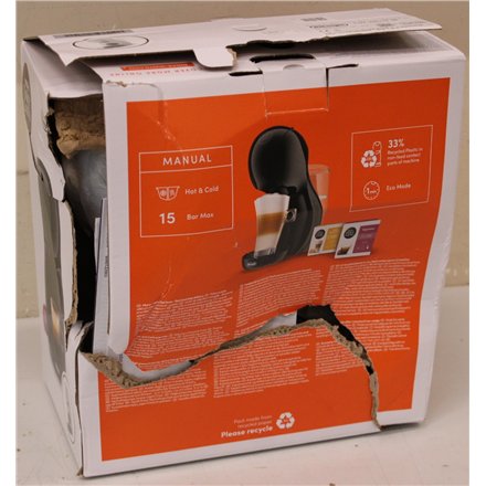 SALE OUT. DeLonghi EDG110.WB Dolce Gusto Piccolo XS Coffee maker, White , SALE OUT. Delonghi Coffee Maker , EDG110.WB Dolce Gusto Piccolo XS , Pump pressure 15 bar , Capsule , 1400 W , White , DAMAGED PACKAGING