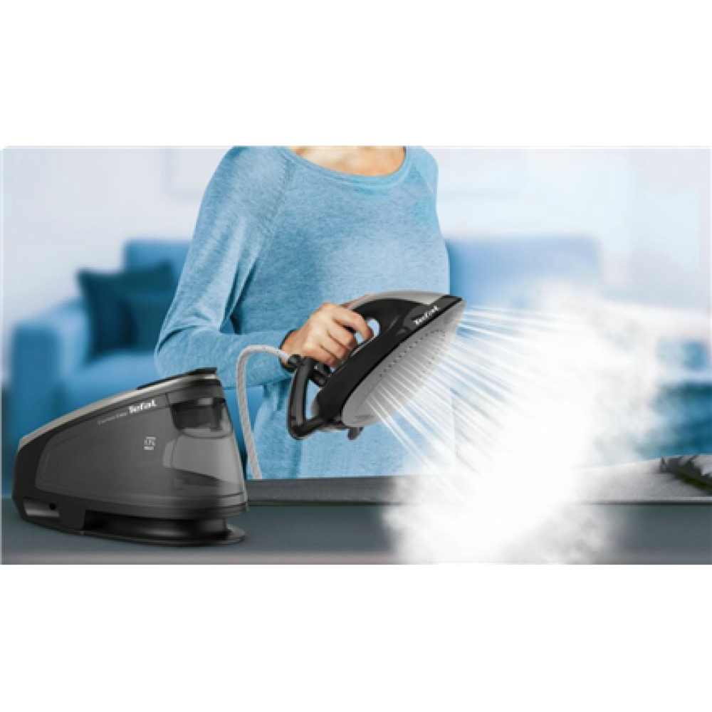 TEFAL Steam Station , SV6140 Express Easy , 2200 W , 1.7 L , 6 bar , Auto power off , Vertical steam function , Calc-clean function , Black/Steel Grey