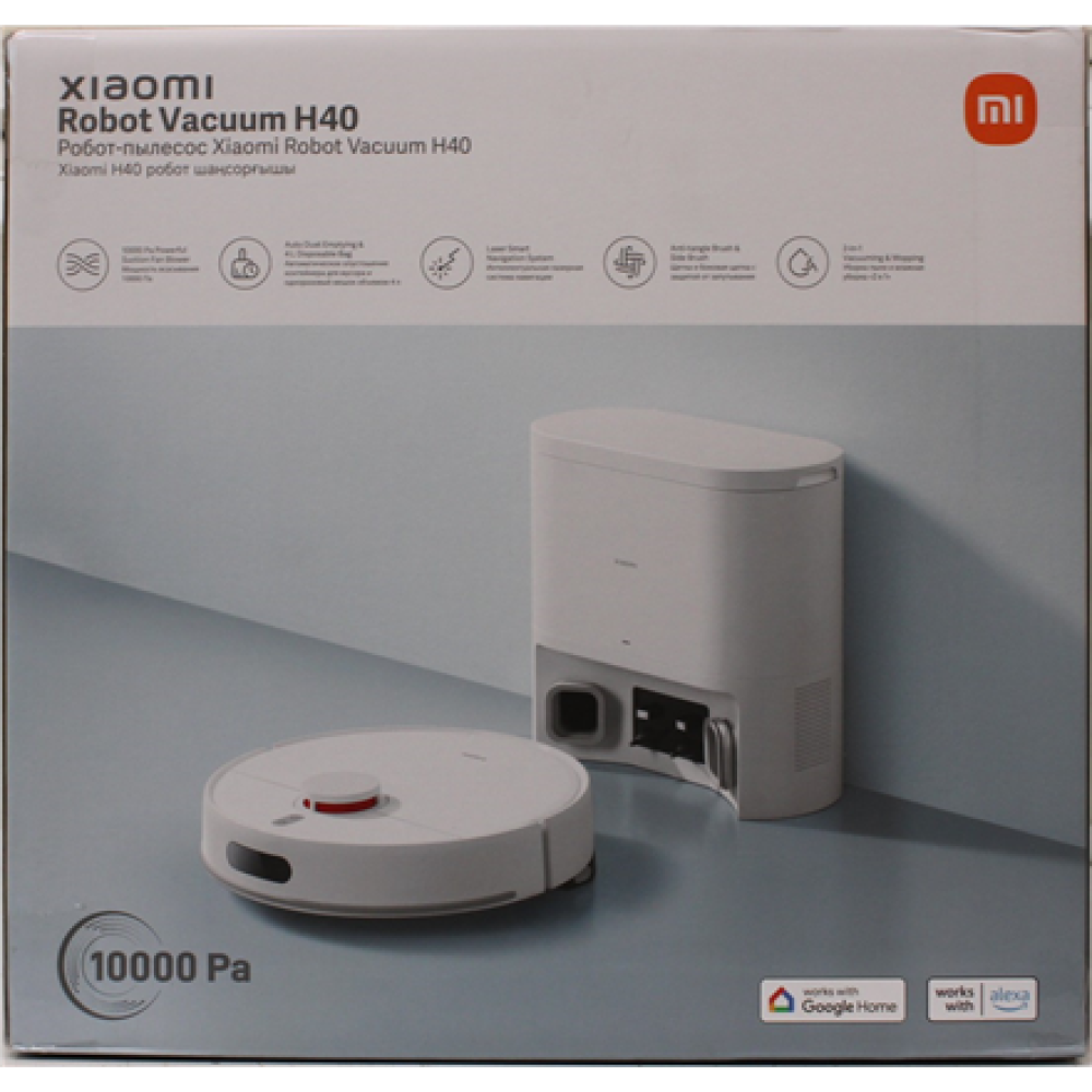 SALE OUT. Xiaomi Robot Vacuum H40 EU , Xiaomi Robot Vacuum H40 EU , Wet&Dry , Operating time (max) 180 min , 5200 mAh , Dust capacity 4 L , 10000 Pa , White , DAMAGED PACKAGING , 24 month(s)
