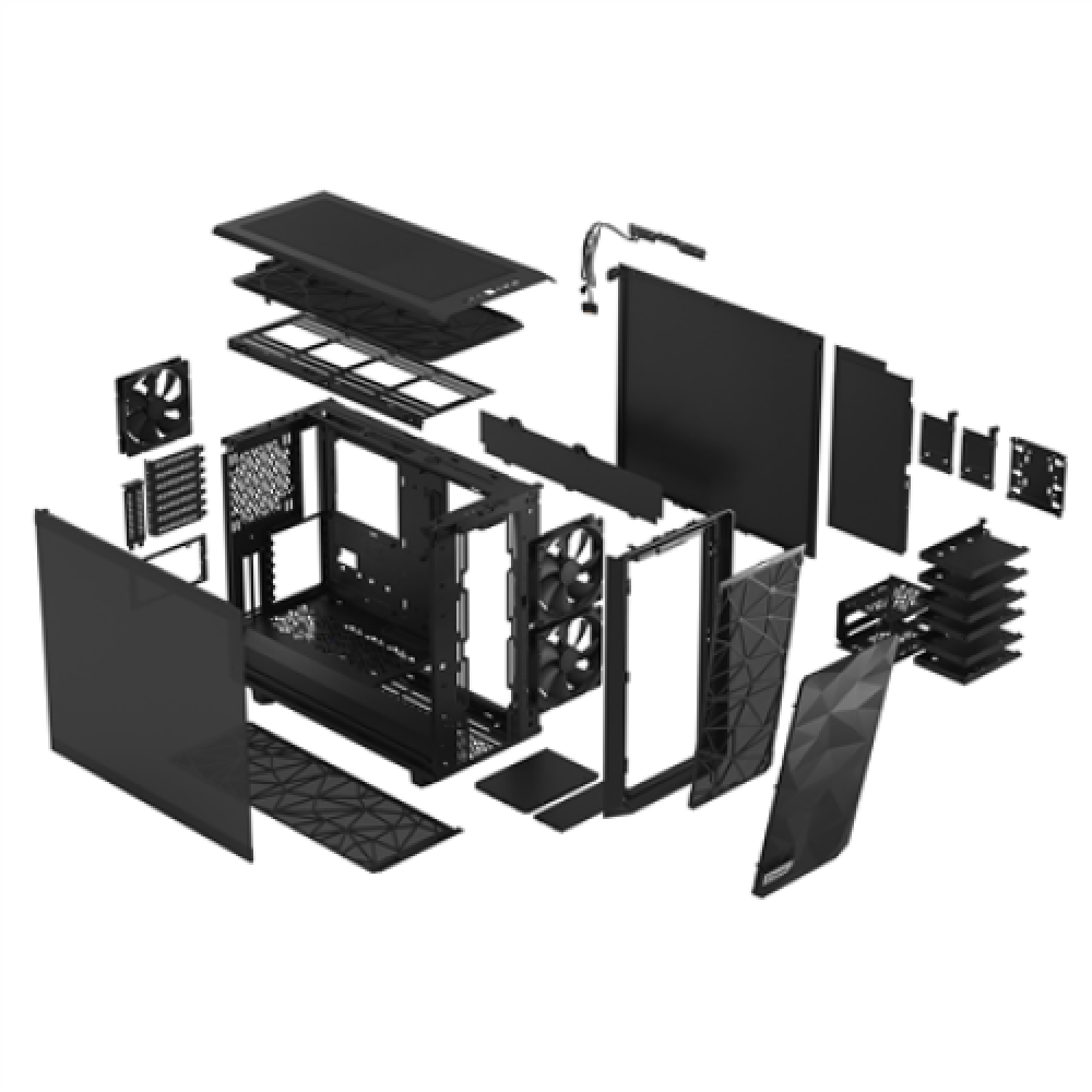 Fractal Design , Meshify 2 Dark Tempered Glass , Black , ATX , ATX