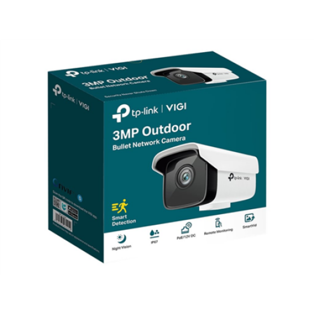 TP-LINK VIGI C300HP-4 3MP Outdoor Bullet Network Camera , TP-LINK , Network Camera , VIGI C300HP-4 , Bullet , 3 MP , 4/6mm , IP67 , H.265/H.264 , N/A , White