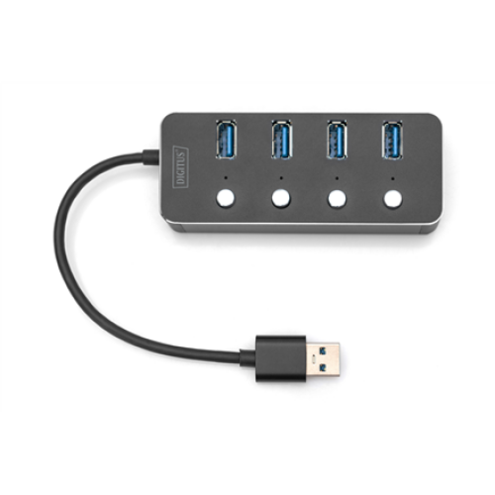 Digitus , USB 3.0 Hub, 4-port, Switchable, Aluminum Housing , DA-70247