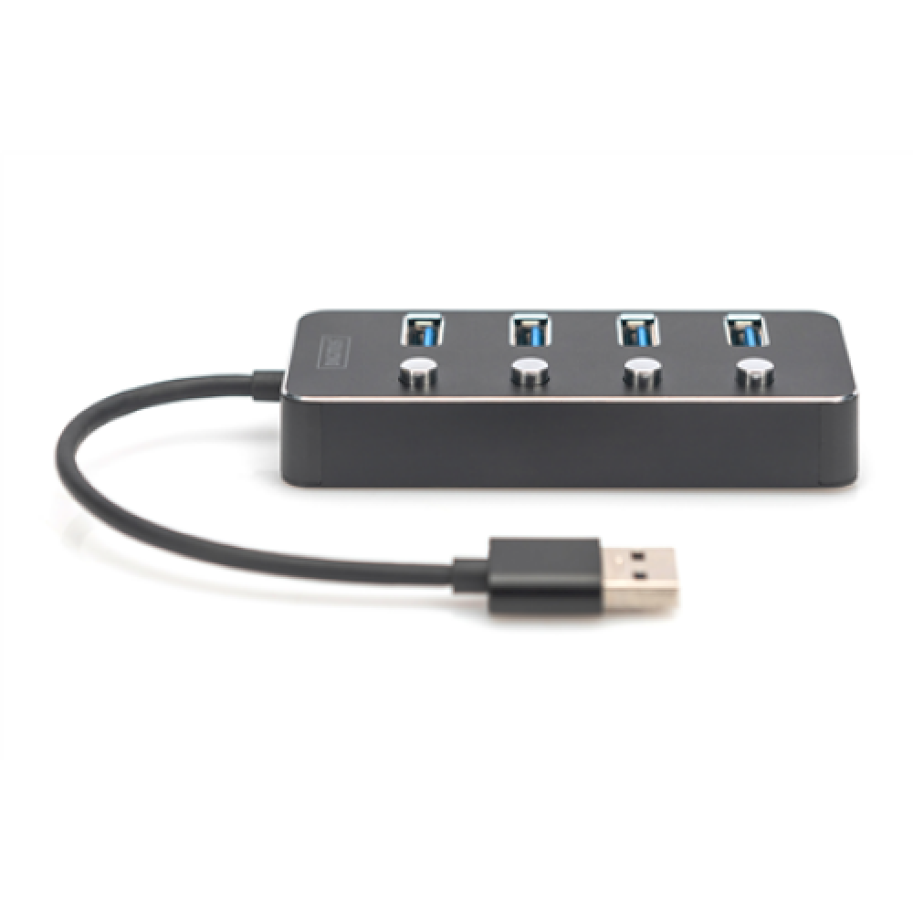 Digitus , USB 3.0 Hub, 4-port, Switchable, Aluminum Housing , DA-70247