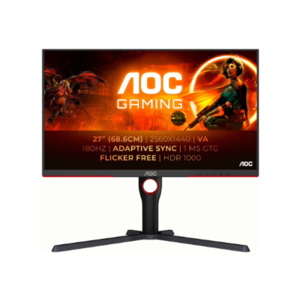 AOC , Monitor , Q27G3XMN/BK , 27 , VA , 16:9 , 180 Hz , 1 ms , 2560 x 1440 pixels , 700 cd/m² , HDMI ports quantity 2 , Black