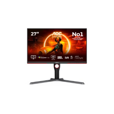 AOC , Monitor , Q27G3XMN/BK , 27 , VA , 16:9 , 180 Hz , 1 ms , 2560 x 1440 pixels , 700 cd/m² , HDMI ports quantity 2 , Black