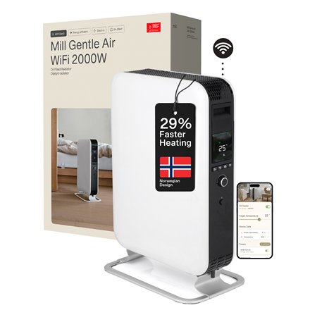 Mill , Heater , OIL2000WIFI3 GEN3 , Oil Filled Radiator , 2000 W , Number of power levels 3 , Suitable for rooms up to 24 m² , White