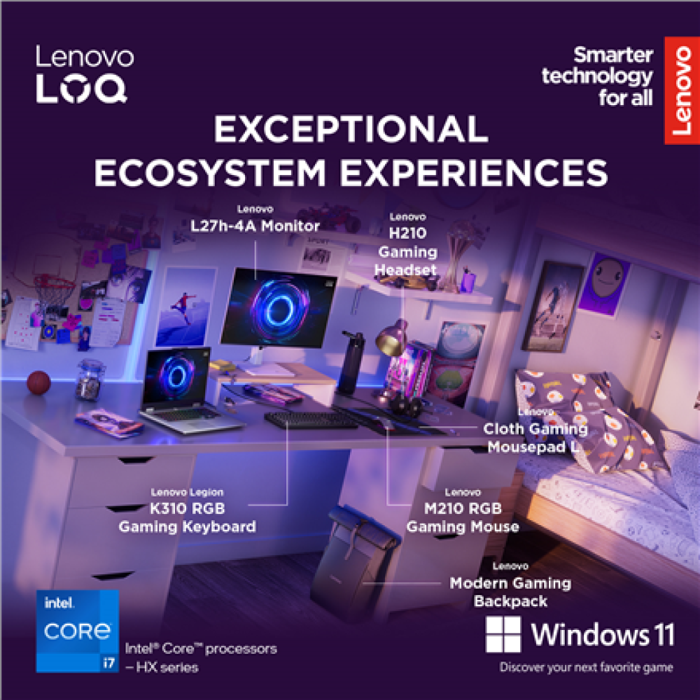 Lenovo LOQ 17IRX10 , Luna Grey , 17.3 , IPS , FHD , 1920 x 1080 pixels , Anti-glare , Intel Core i7 , i7-13650HX , 16 GB , SODIMM DDR5 , Solid-state drive capacity 1000 GB , NVIDIA GeForce RTX 5060 , GDDR7 , 8 GB , Windows 11 Home , 802.11ax , Bluetooth v