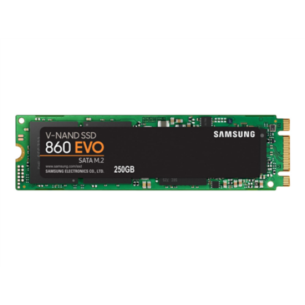 Samsung , 860 EVO , MZ-N6E250BW , 250 GB , SSD form factor , SSD interface M.2 SATA , Read speed 550 MB/s , Write speed 520 MB/s