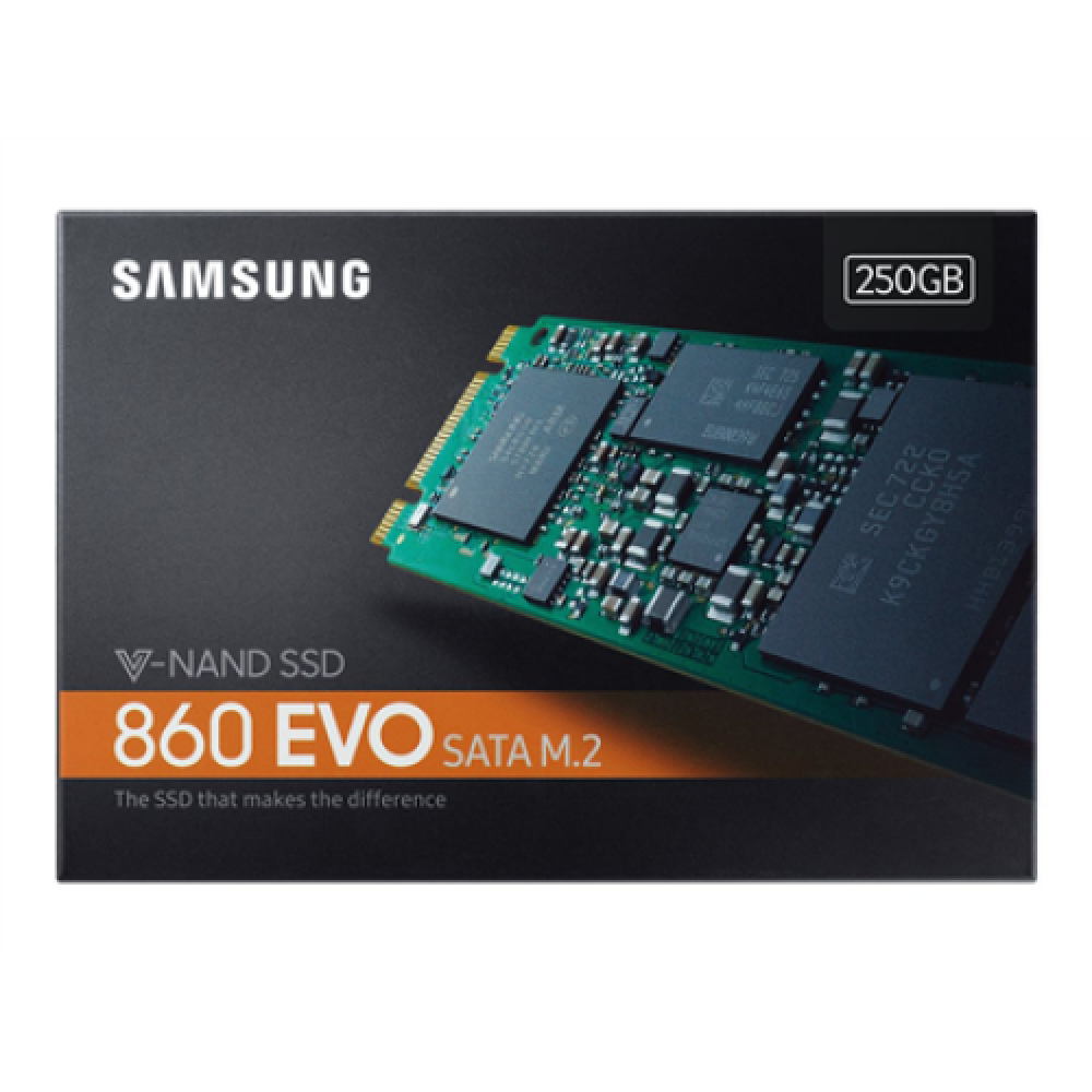 Samsung , 860 EVO , MZ-N6E250BW , 250 GB , SSD form factor , SSD interface M.2 SATA , Read speed 550 MB/s , Write speed 520 MB/s
