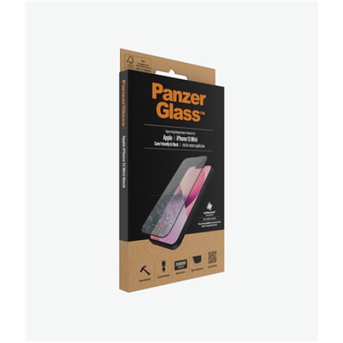 PanzerGlass Clear Screen Protector, Apple, iPhone 13 Mini, Tempered glass, Black