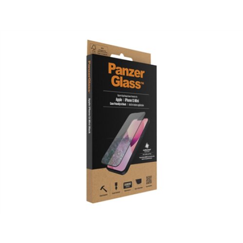 PanzerGlass Clear Screen Protector, Apple, iPhone 13 Mini, Tempered glass, Black