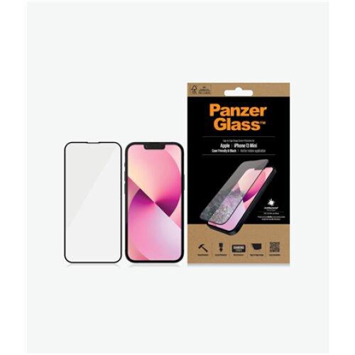 PanzerGlass Clear Screen Protector, Apple, iPhone 13 Mini, Tempered glass, Black