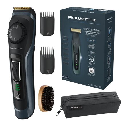 Rowenta Beard Trimmer , TN3804E0 Virtuo , Cordless , Number of length steps 39 , Black/Blue