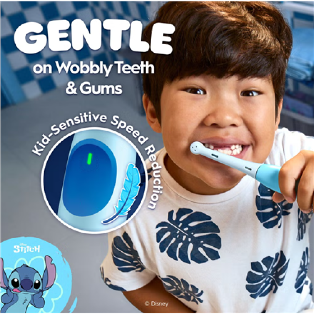 Oral-B Electric Toothbrush with Travel Case, 6Y+ , iO Kids Disney Stitch , Rechargeable , For kids , Number of brush heads included 1 , Number of teeth brushing modes 3