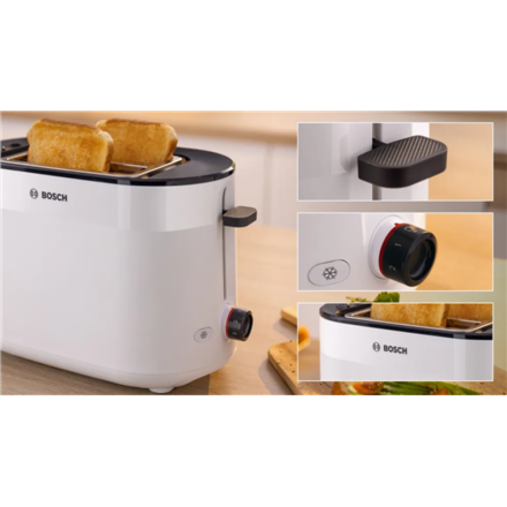 Bosch Compact Toaster , TAT2M121 MyMoment , Power 950 W , Number of slots 2 , Housing material Plastic , White