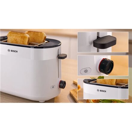 Bosch Compact Toaster , TAT2M121 MyMoment , Power 950 W , Number of slots 2 , Housing material Plastic , White