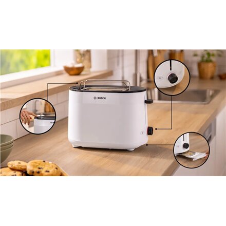 Bosch Compact Toaster , TAT2M121 MyMoment , Power 950 W , Number of slots 2 , Housing material Plastic , White