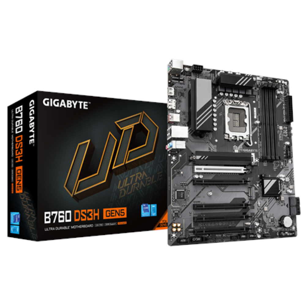Gigabyte B760 DS3H GEN5 , Processor family Intel , Processor socket LGA1700 , DDR5 , Supported hard disk drive interfaces M.2, SATA , Number of SATA connectors 4