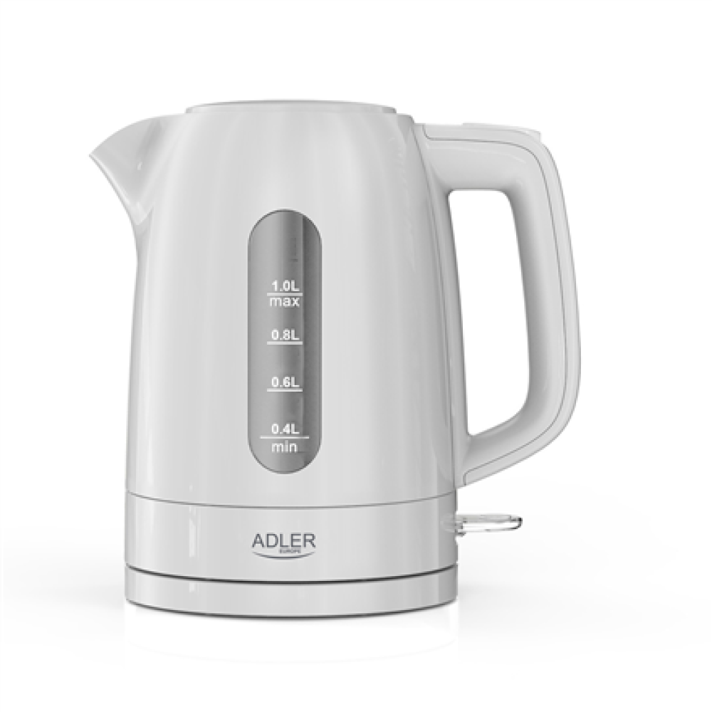 Adler Kettle , AD 1380w , Electric , 2200 W , 1 L , Polypropylene , 360° rotational base , White