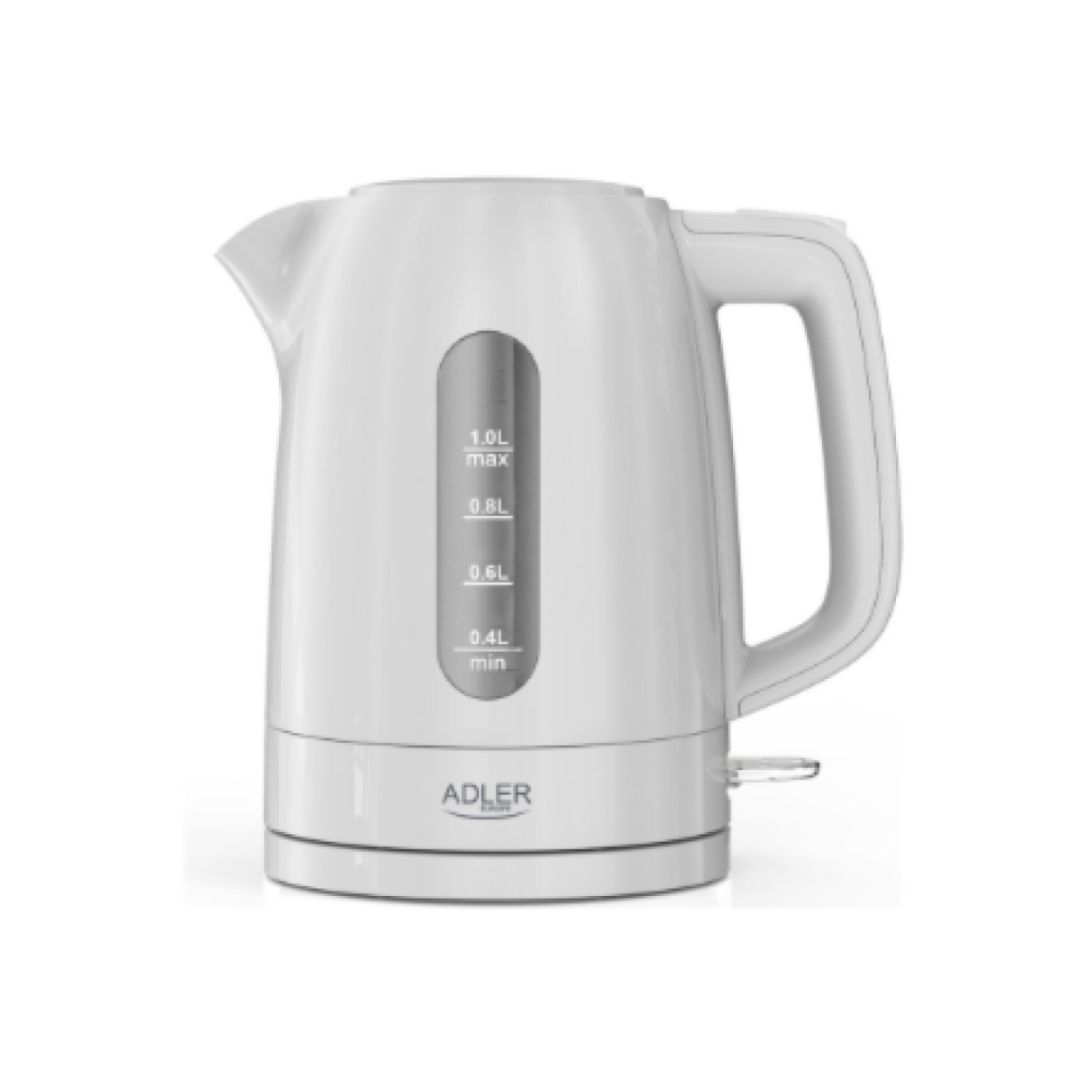Adler Kettle , AD 1380w , Electric , 2200 W , 1 L , Polypropylene , 360° rotational base , White
