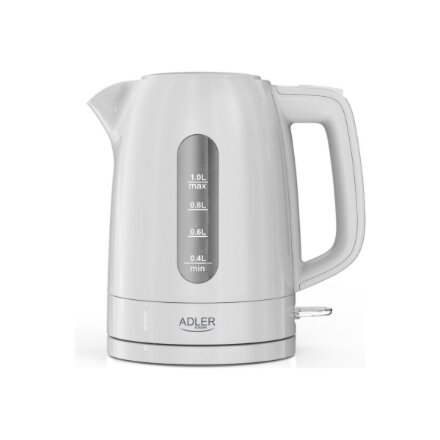 Adler Kettle , AD 1380w , Electric , 2200 W , 1 L , Polypropylene , 360° rotational base , White