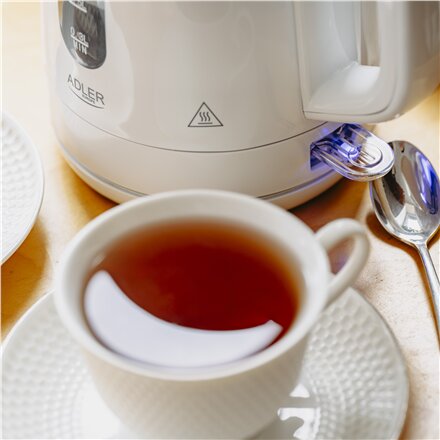 Adler Kettle , AD 1380w , Electric , 2200 W , 1 L , Polypropylene , 360° rotational base , White