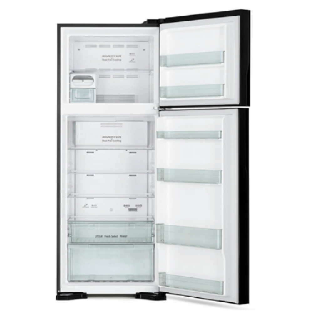 Hitachi , R-V541PRU0-1 (PWH) , Refrigerator , Energy efficiency class E , Free standing , Double Door , Height 183.5 cm , Fridge net capacity 333 L , Freezer net capacity 117 L , Display , 41 dB , Pure White