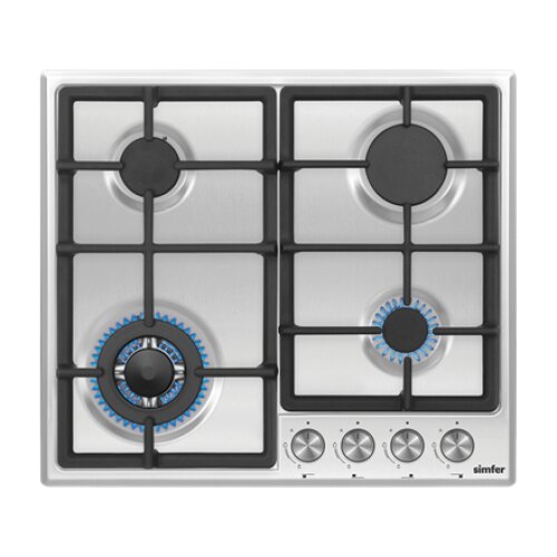 Simfer , Hob , H6.406.VGWIM , Gas , Number of burners/cooking zones 4 , Rotary knobs , Stainless Steel