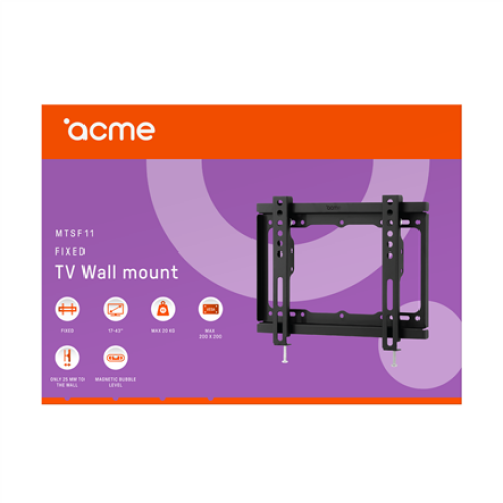 Acme , Wall Mount , MTSF11 , Fixed , 17-43 , Maximum weight (capacity) 20 kg , Black