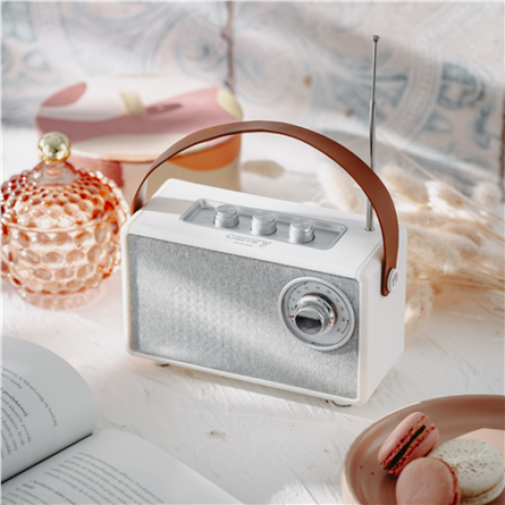 Camry Speaker with radio , CR 1902 W , 5 W , Bluetooth , White , Wireless connection