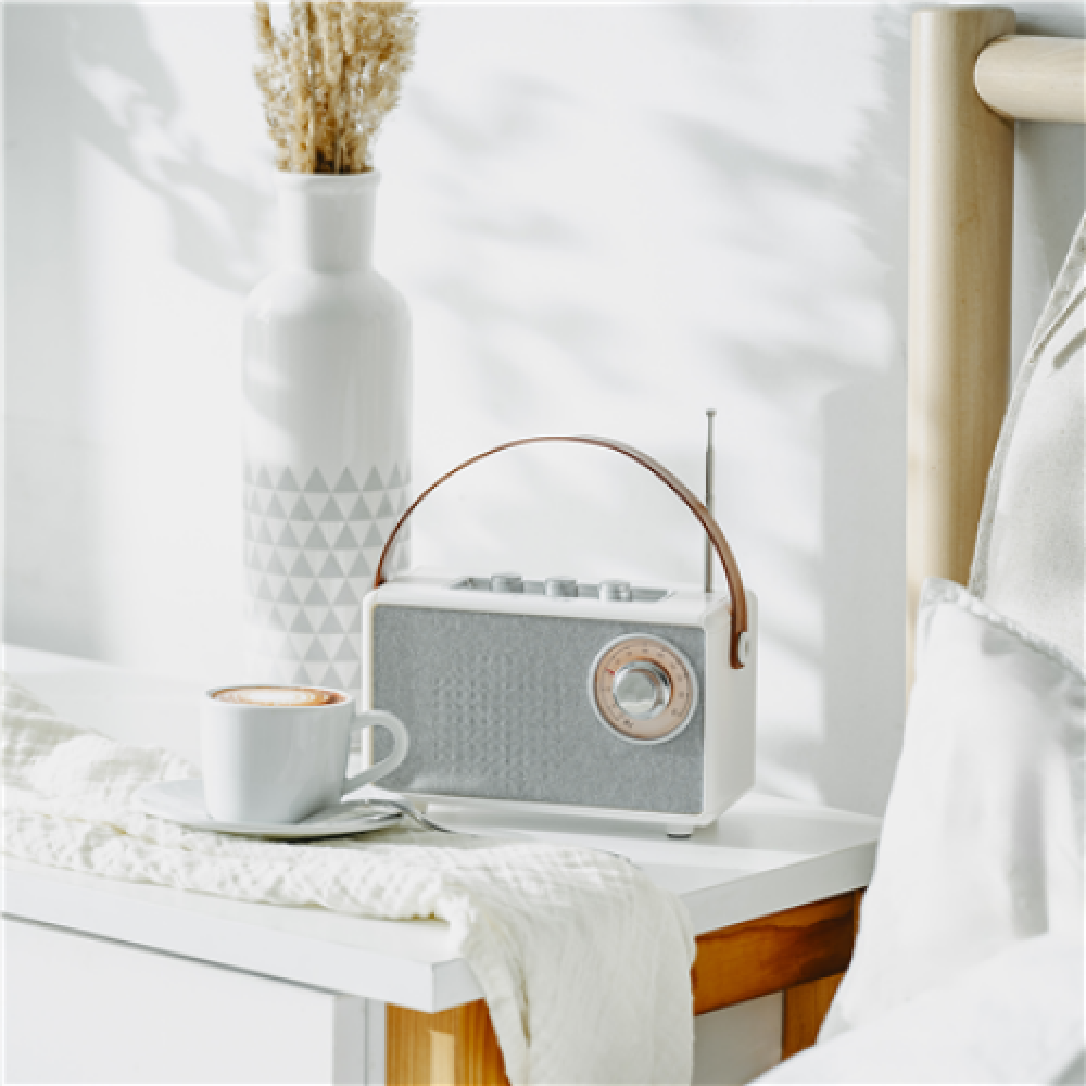 Camry Speaker with radio , CR 1902 W , 5 W , Bluetooth , White , Wireless connection