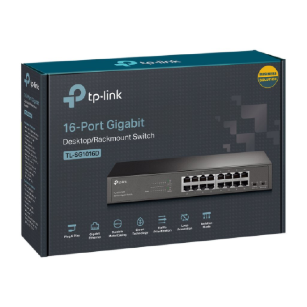 TP-LINK , 16-Port Gigabit Switch , TL-SG1016D , Unmanaged , Desktop/Rackmountable