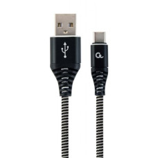Cablexpert , Premium cotton braided Type-C USB charging and data cable, 1 m , CC-USB2B-AMCM-1M-BW