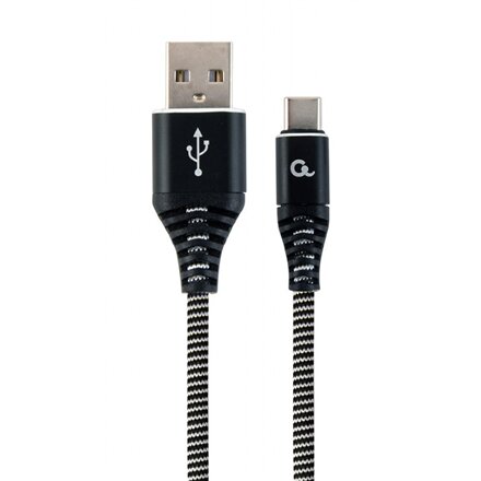 Cablexpert , Premium cotton braided Type-C USB charging and data cable, 1 m , CC-USB2B-AMCM-1M-BW