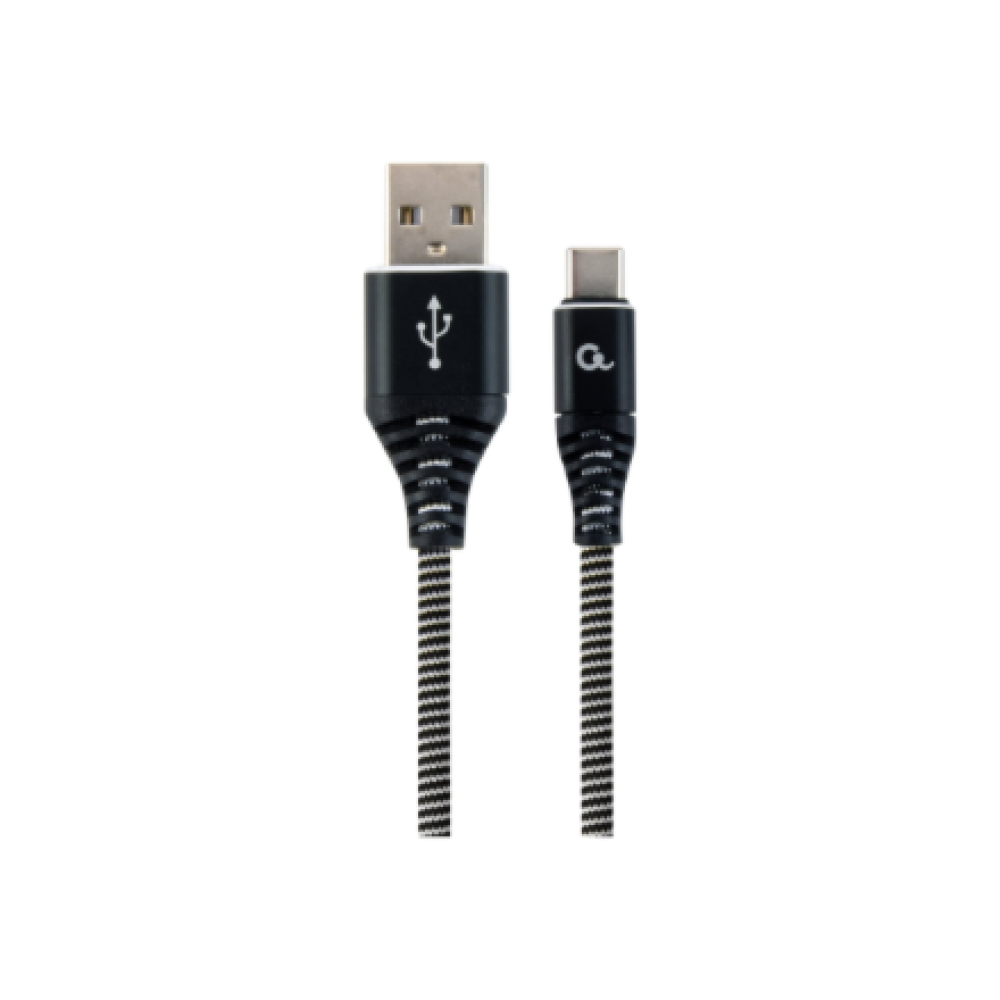 Cablexpert , Premium cotton braided Type-C USB charging and data cable, 1 m , CC-USB2B-AMCM-1M-BW