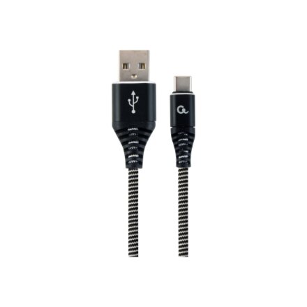 Cablexpert , Premium cotton braided Type-C USB charging and data cable, 1 m , CC-USB2B-AMCM-1M-BW
