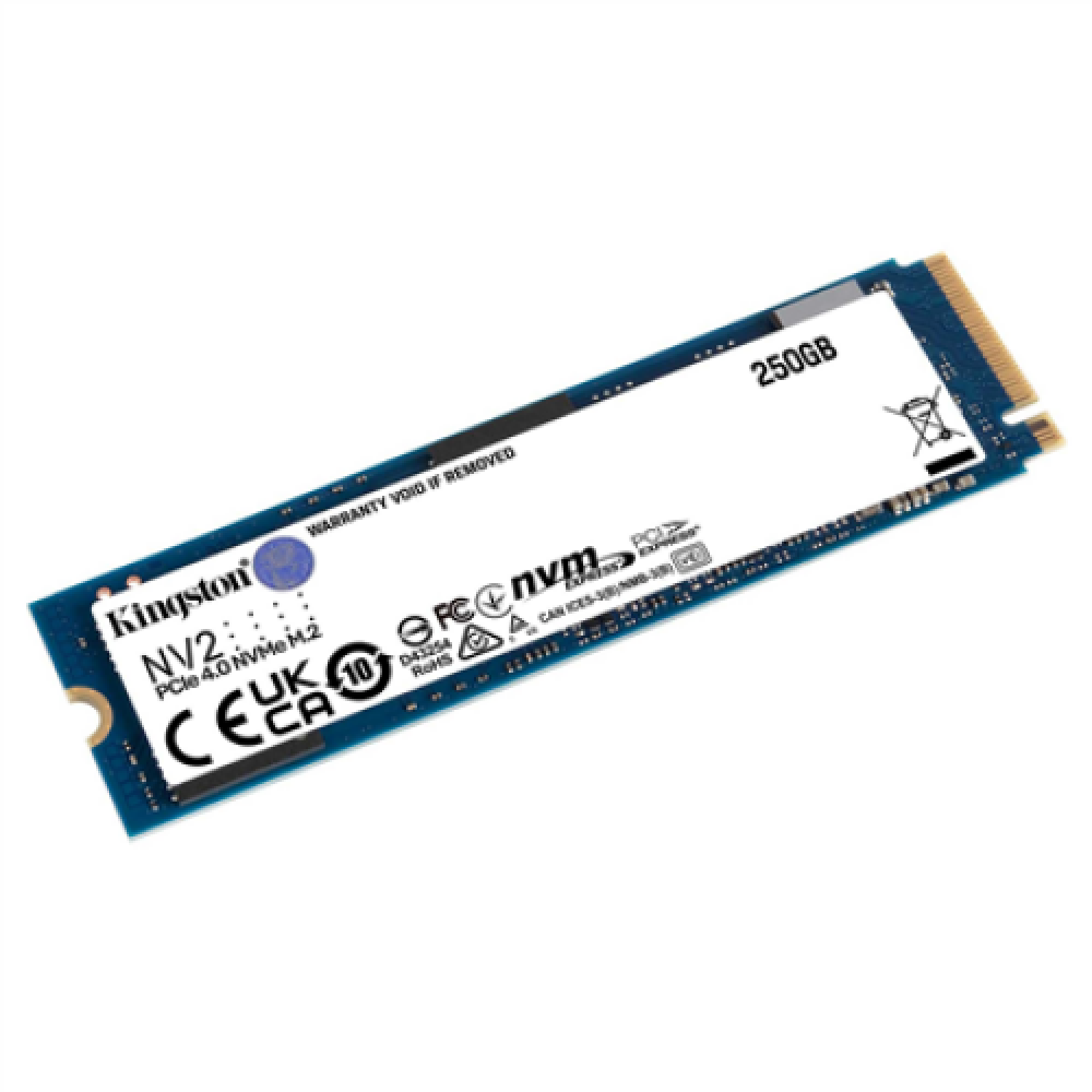 Kingston , SSD , NV2 , 250 GB , SSD form factor M.2 2280 , Solid-state drive interface PCIe 4.0 x4 NVMe , Read speed 3000 MB/s , Write speed 1300 MB/s