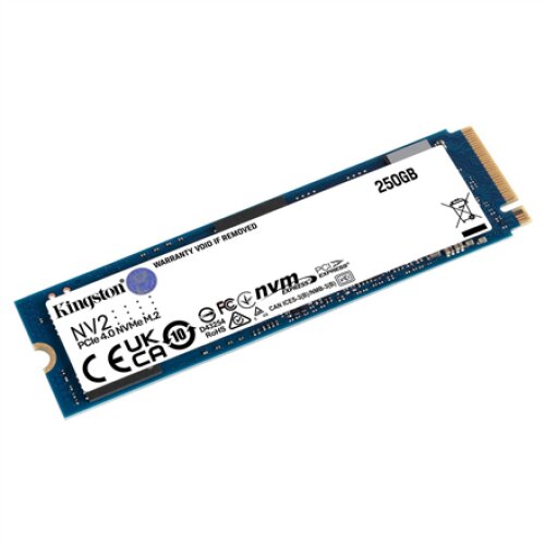 Kingston , SSD , NV2 , 250 GB , SSD form factor M.2 2280 , Solid-state drive interface PCIe 4.0 x4 NVMe , Read speed 3000 MB/s , Write speed 1300 MB/s