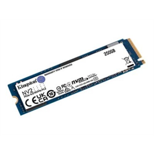 Kingston , SSD , NV2 , 250 GB , SSD form factor M.2 2280 , Solid-state drive interface PCIe 4.0 x4 NVMe , Read speed 3000 MB/s , Write speed 1300 MB/s
