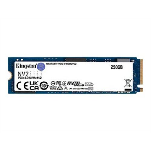 Kingston , SSD , NV2 , 250 GB , SSD form factor M.2 2280 , Solid-state drive interface PCIe 4.0 x4 NVMe , Read speed 3000 MB/s , Write speed 1300 MB/s