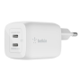 Belkin USB-C GaN PD PPS Dual Wall Charger, 65W , WCH013vfWH